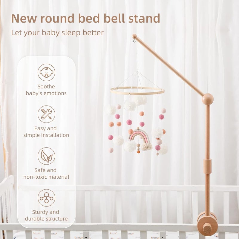 let's make Baby Crib Mobile Arm - Wooden Baby Mobile Crib Holder 31 inch for Mobile Hanging Baby Crib Attachment for Nursery Decor - Image 3